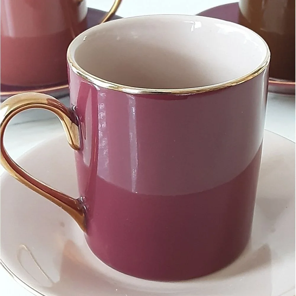 Classic Coffee & Tea Cups and Saucers Set of 3